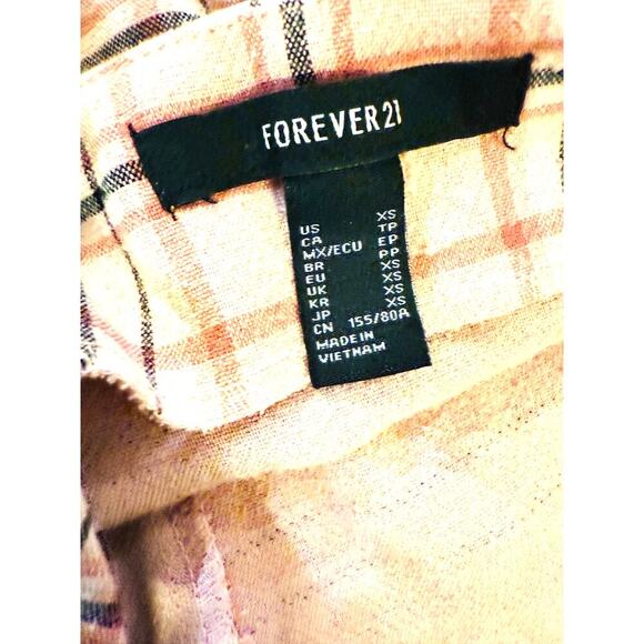 Forever 21 Mini Dress Women XS Pink Plaid Bodycon Spaghetti Strap Grunge Y2K 90s - Picture 5 of 5